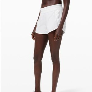 Lululemon White Tracker Shorts 4”